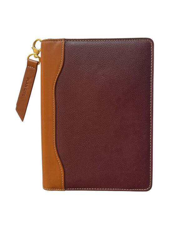 Frankllin Quest Other - Franklin Quest Planner Binder Burgundy Brown Verona Leather Zip Around No Ring